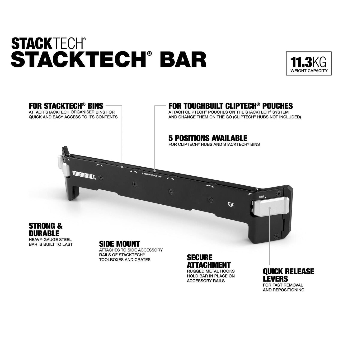 ToughBuilt Stacktech Bar - 60 x 80 x 405mm