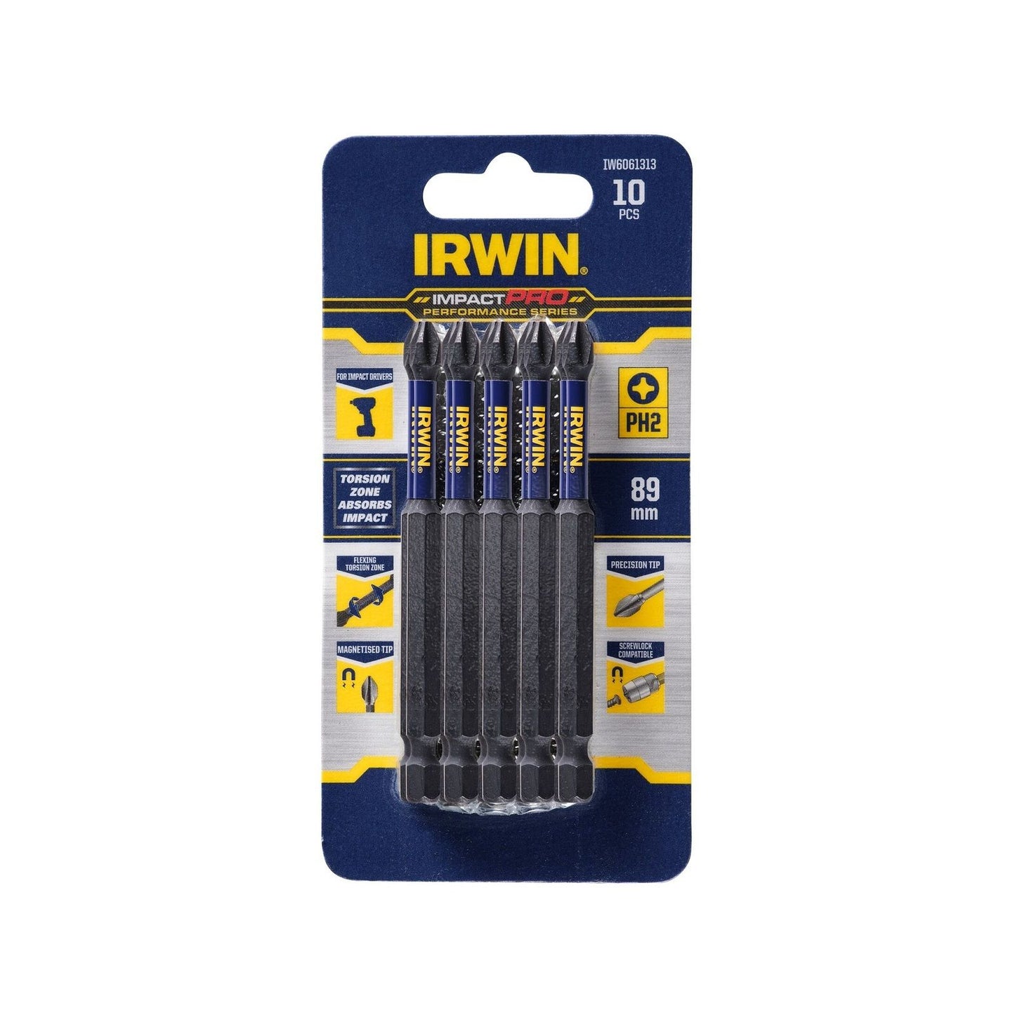 Irwin Impact Pro Performance Bits 89mm PH2 5 Pack