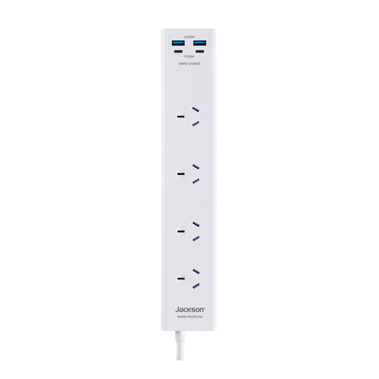 Jackson Powerboard - 4 Outlet - 1.75m - White