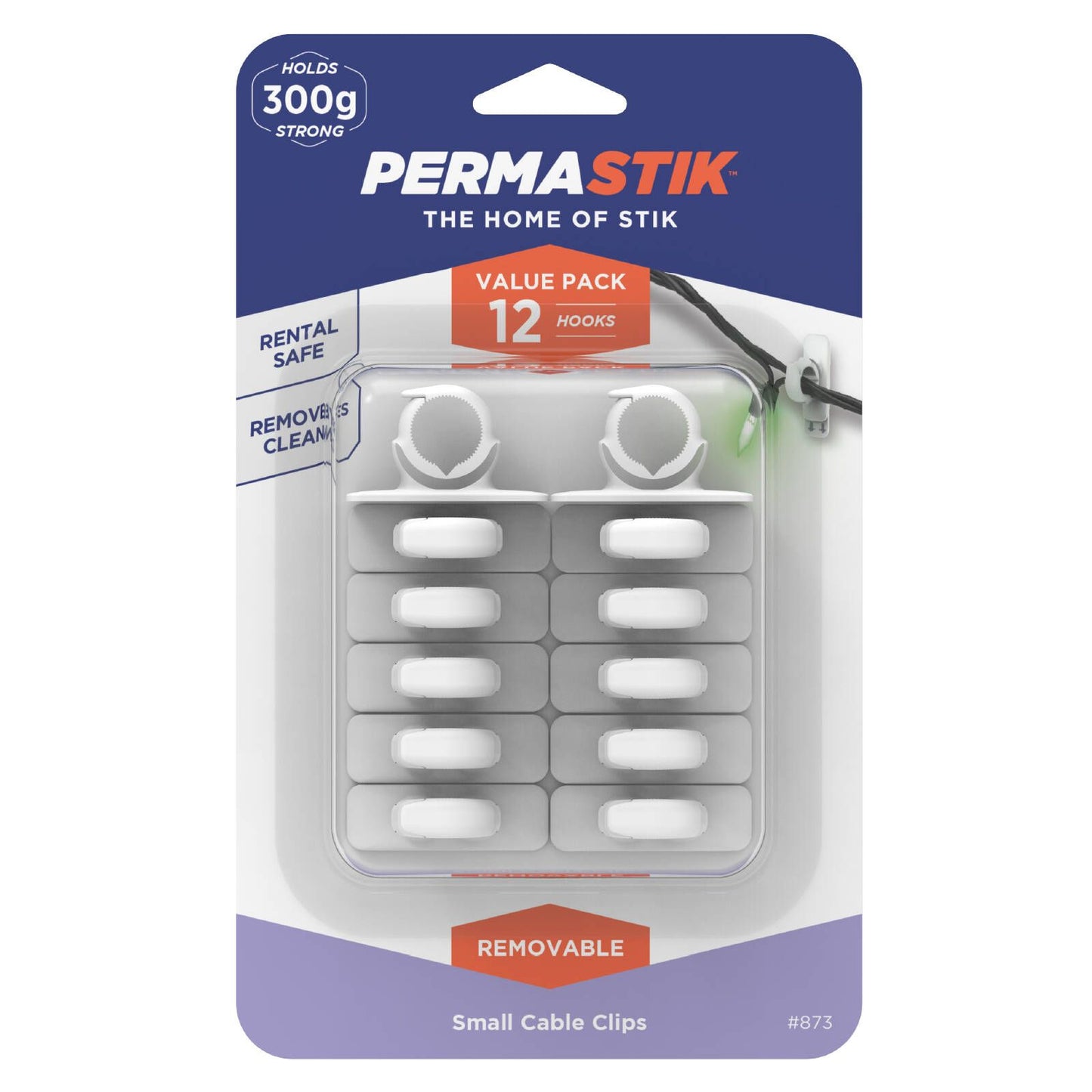 Permastik Small Cable Clips - 12 Pack