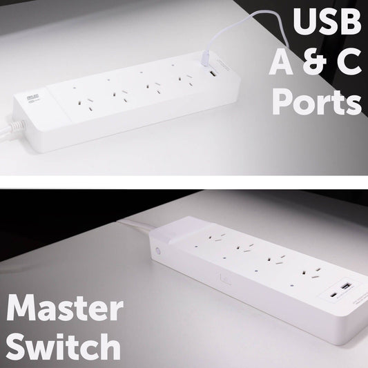 Arlec Grid Connect Smart Powerboard - 4 Outlet - White
