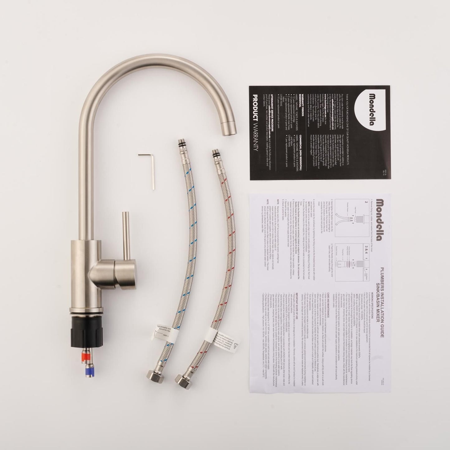 Mondella Stainless Steel Resonance Side Pin Lever Sink Mixer - 35mm