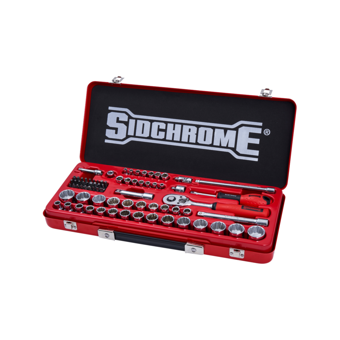 Sidchrome Socket Set - 75 Piece - 1/4" & 3/8" Drive