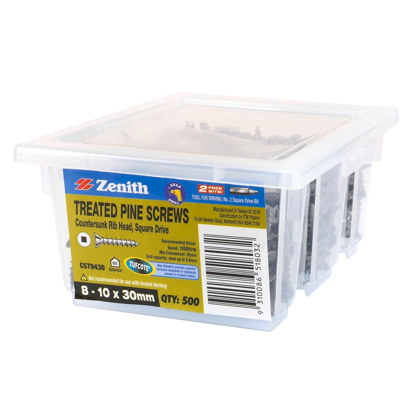 Zenith Treated Pine Screws - 30mm - 500 Pack