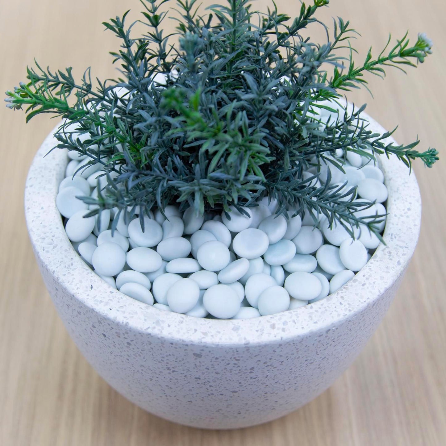 Tuscan Path Frosted White Glass Pebbles - 17-19mm - 1kg