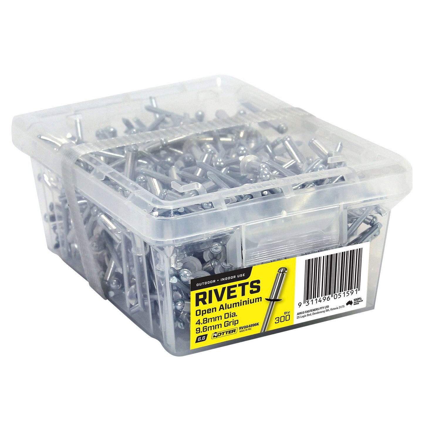 Otter Open Aluminium Blind Rivets - 4.8 x 9.6mm - 300 Pack