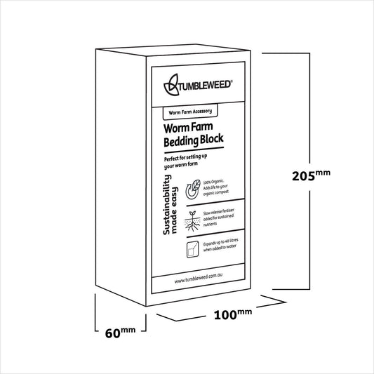 Tumbleweed Worm Farm Bedding Block