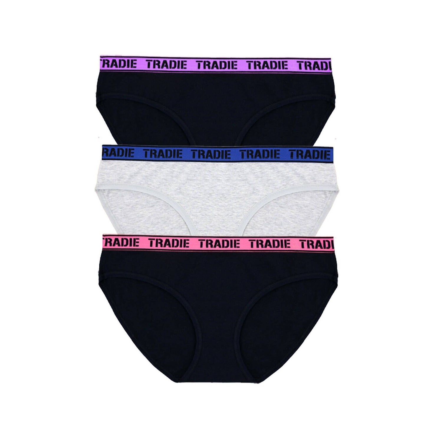 Tradie Ladies Underwear Focus Bikini - Size 8 - 3 Pack
