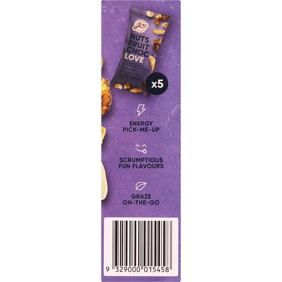 Jc's Nuts Fruit Choc Love Cinnamon Almonds & Cashews 25g X 5 Pack