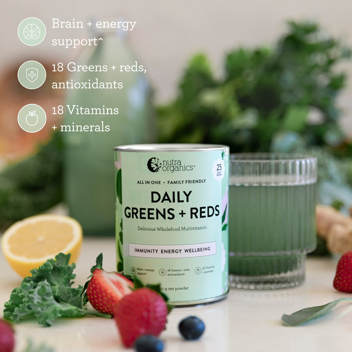 Nutra Naturals Daily Greens & Reds Powder 150g