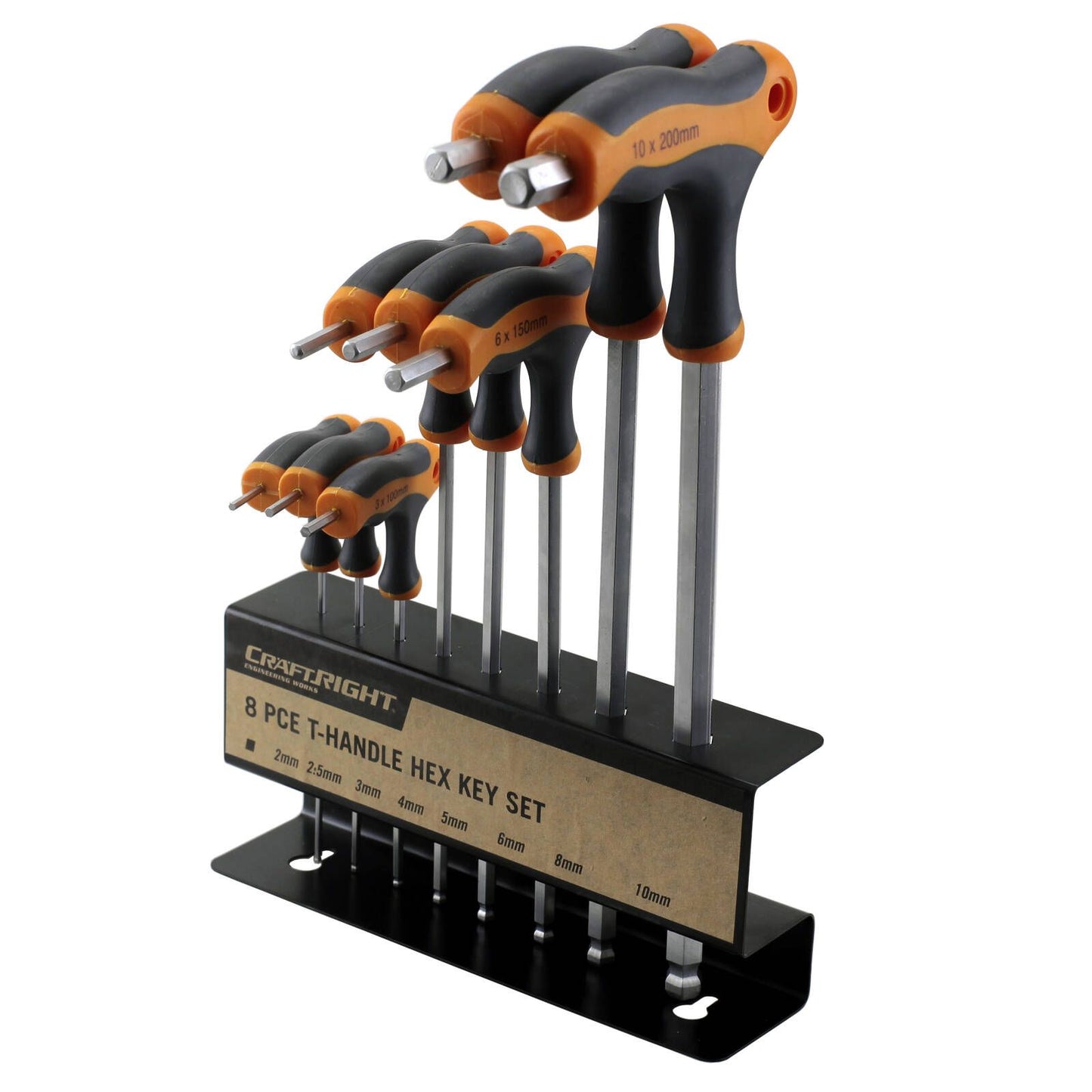 Craftright T Handle Hex Key Set - 8 Piece