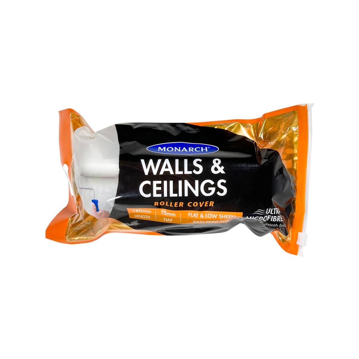 Monarch Ultra Microfibre Roller Cover 180mm 12mm Nap Smooth Finish