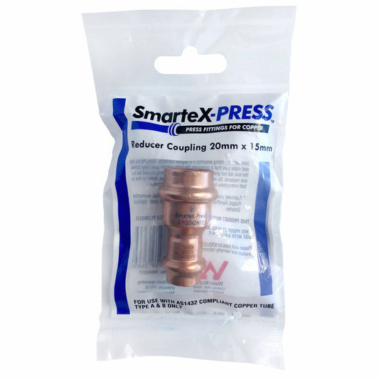Smartex Press Copper Reducing Coupling - 20 x 15mm