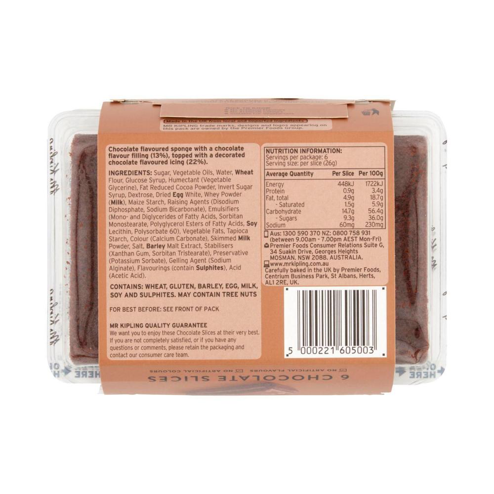 Mr Kipling Chocolate Slices 6 Pack - 155g