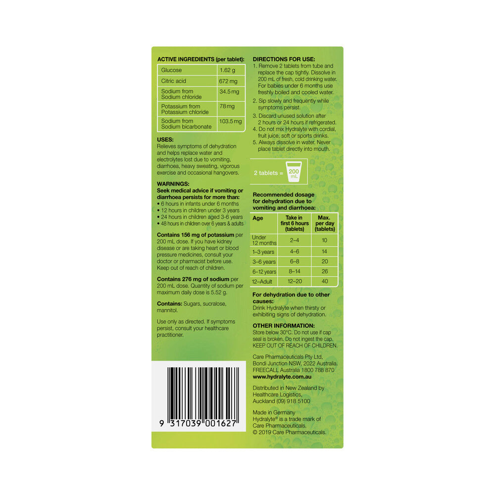 Hydralyte Effervescent Tablets Lemon Lime - 40 pack