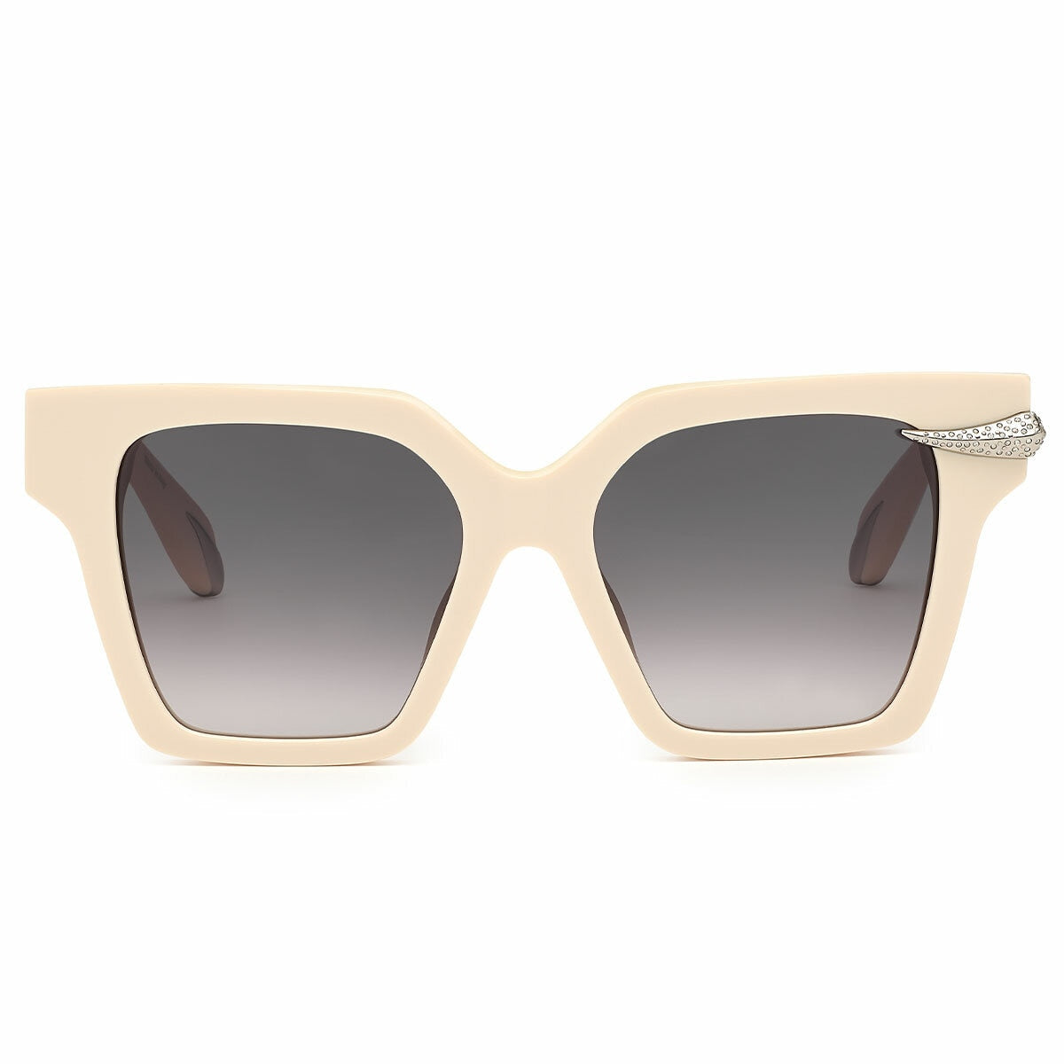 Roberto Cavalli SRC002S Women's Square Sunglasses Cream Smoke 54mm