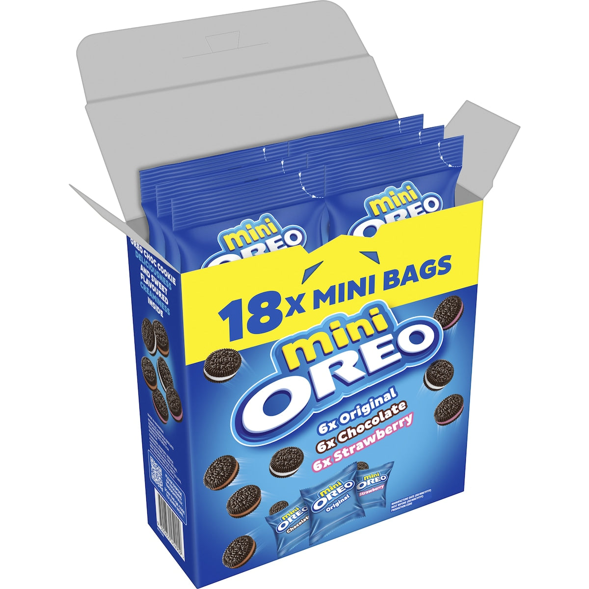 Oreo Mini Cookies Original Choc & Strawberry Bags 18 Pack 367g