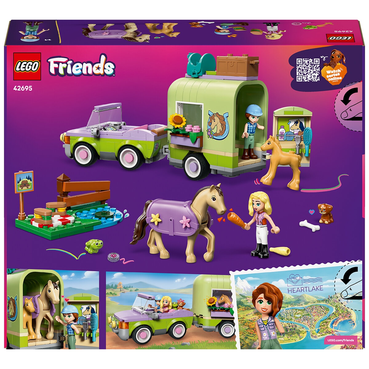 Lego Friends Horse & Baby Foal Trailer Set for Ages 7+ 42695