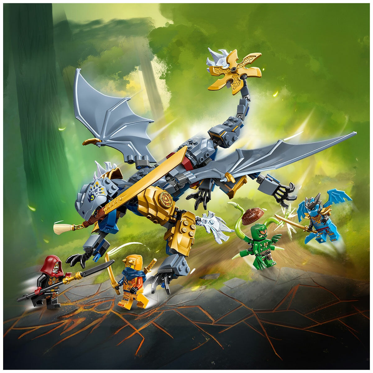 LEGO Ninjago Ninja Dragon Riyu’s Battle 71855 347-Piece Posable