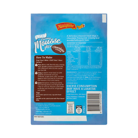 Aeroplane Mousse Lite Chocolate - 53g