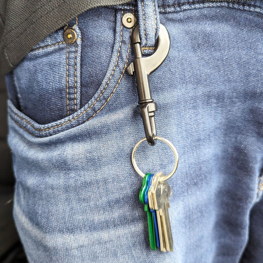 Key Essentials Snap Hook Key Ring - Black - 13.3mm x 79.3mm