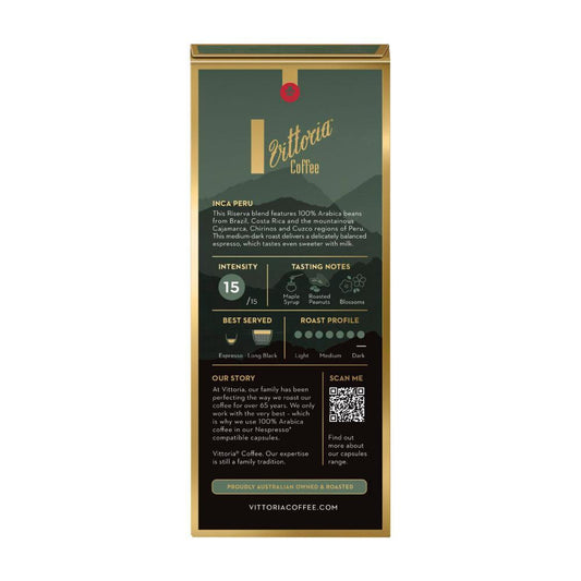 Vittoria Inca Peru Nespresso Compatible Coffee Capsules - 10 pack