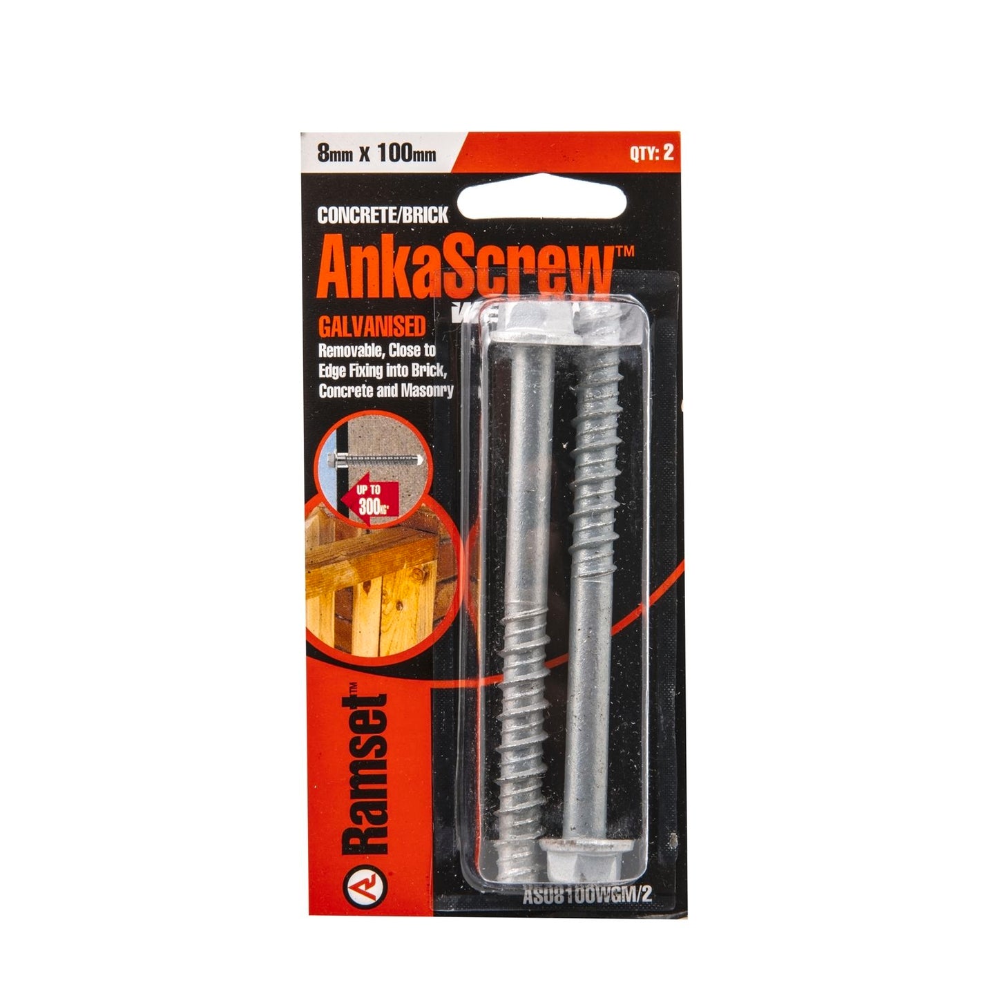 Ramset Ankascrew - 8 x 100mm - 2 Pack