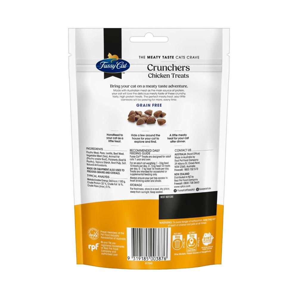 Fussy Cat Grain Free Crunchers Adult Cat Treats Chicken - 100g
