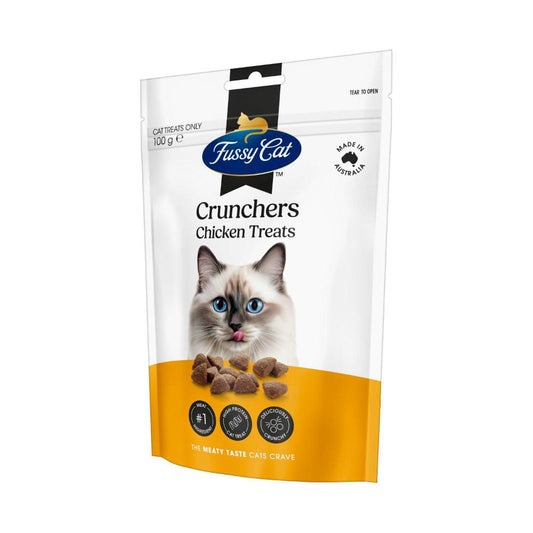 Fussy Cat Grain Free Crunchers Adult Cat Treats Chicken - 100g