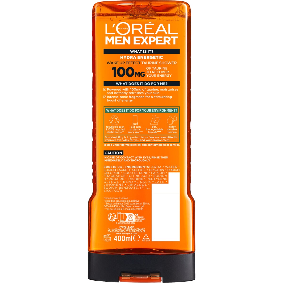 L'oreal Hydra Energetic Shower Gel Wake Up Effect 400ml