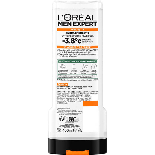 L'oreal Hydra Energetic Shower Gel Extreme Sport 400ml