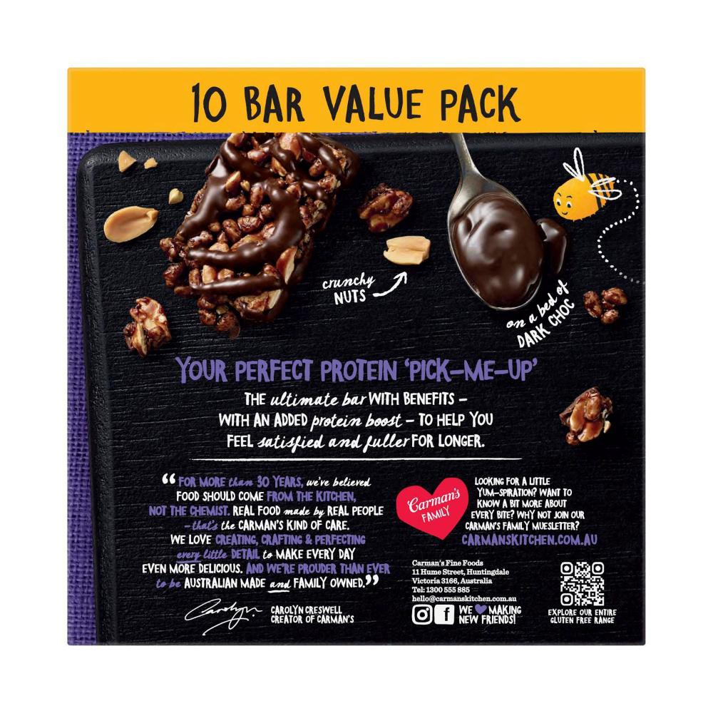 Carman's Double Dark Choc Protein Bars 10 Pack - 400g
