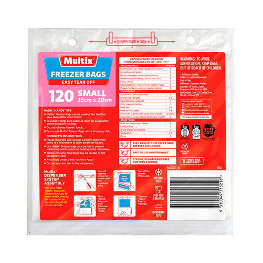 Multix Small Freezer Bags - 120 pack