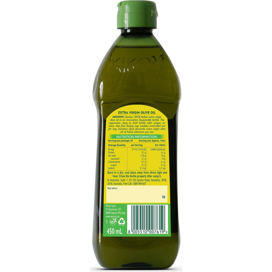 Monini Squeezable Classico Italian Extra Virgin Olive Oil 450ml