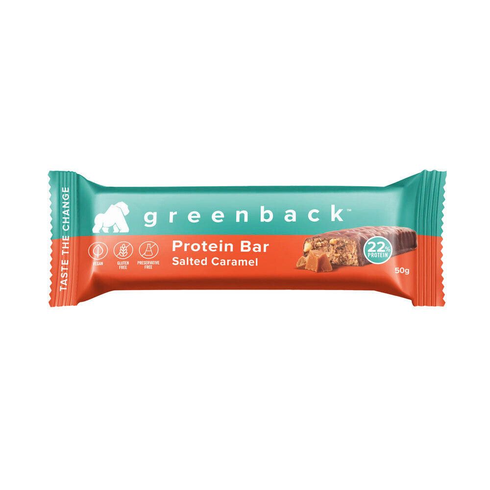 Greenback Salted Caramel Plant Protein Bar - 50g