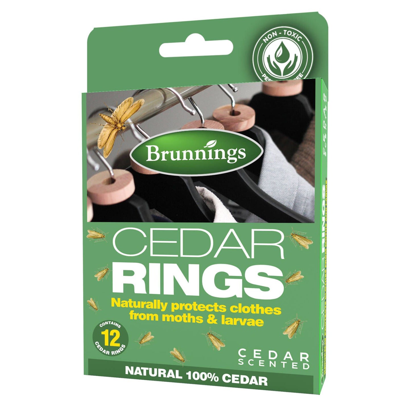 Brunnings Cedar Wood Moth Repellent Rings - 12 Pack