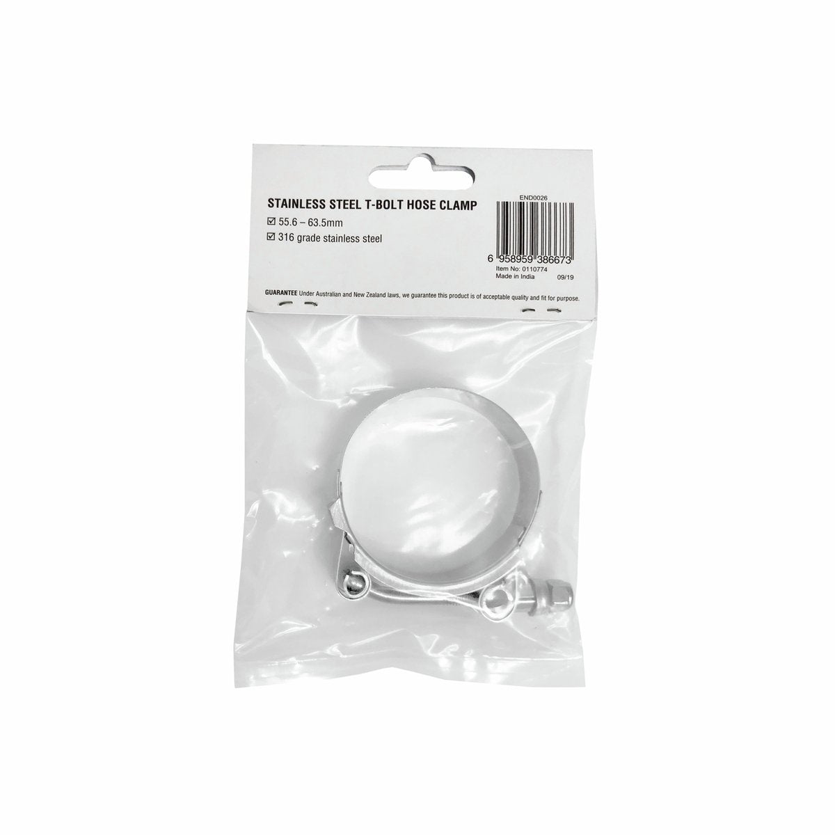 Enduraseal Stainless Steel T Bolt Hose Clamp 56-64mm - Heavy-Duty