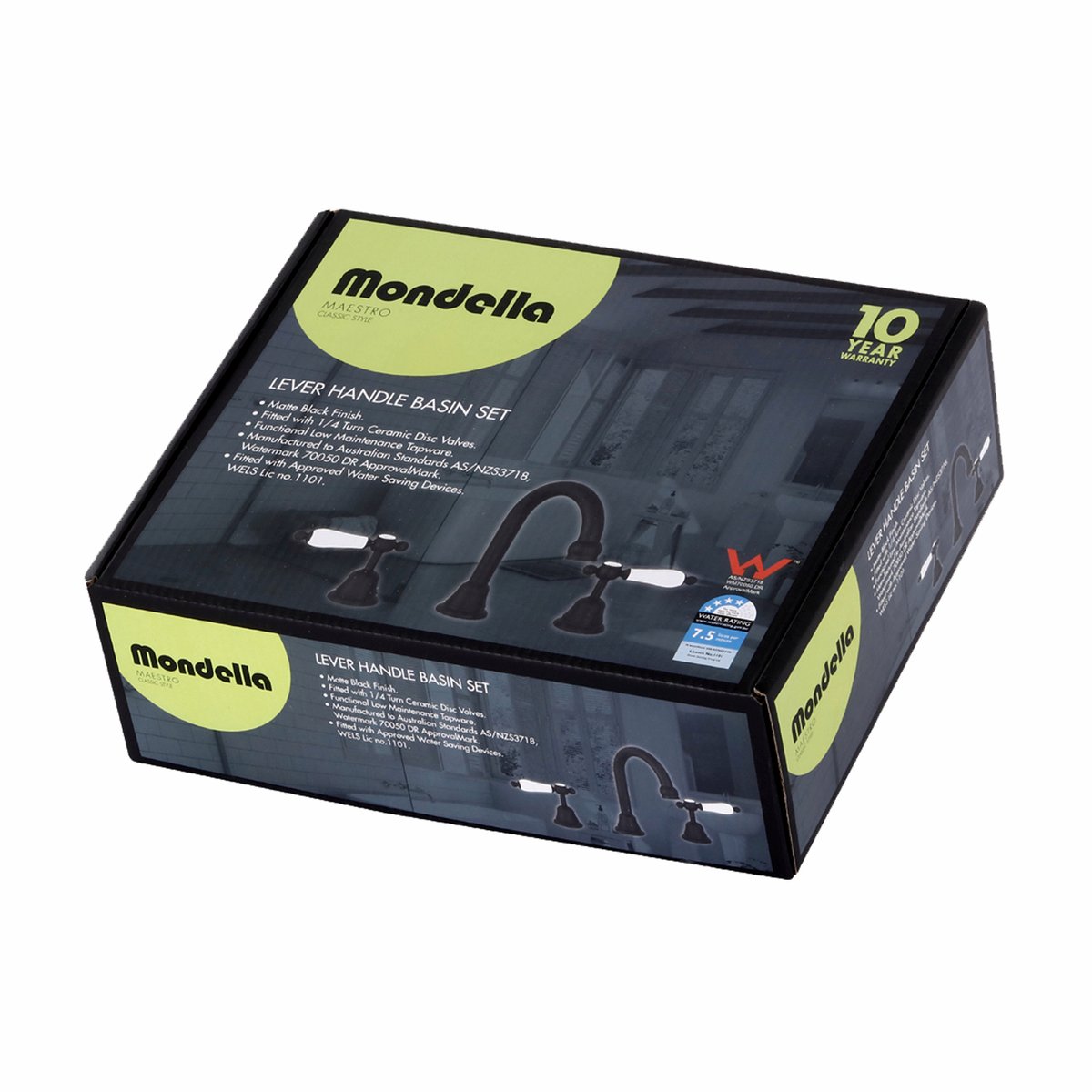 Mondella Basin Set - 4 Star - 7.5L - Brass - Matte Black - Low Maintenance