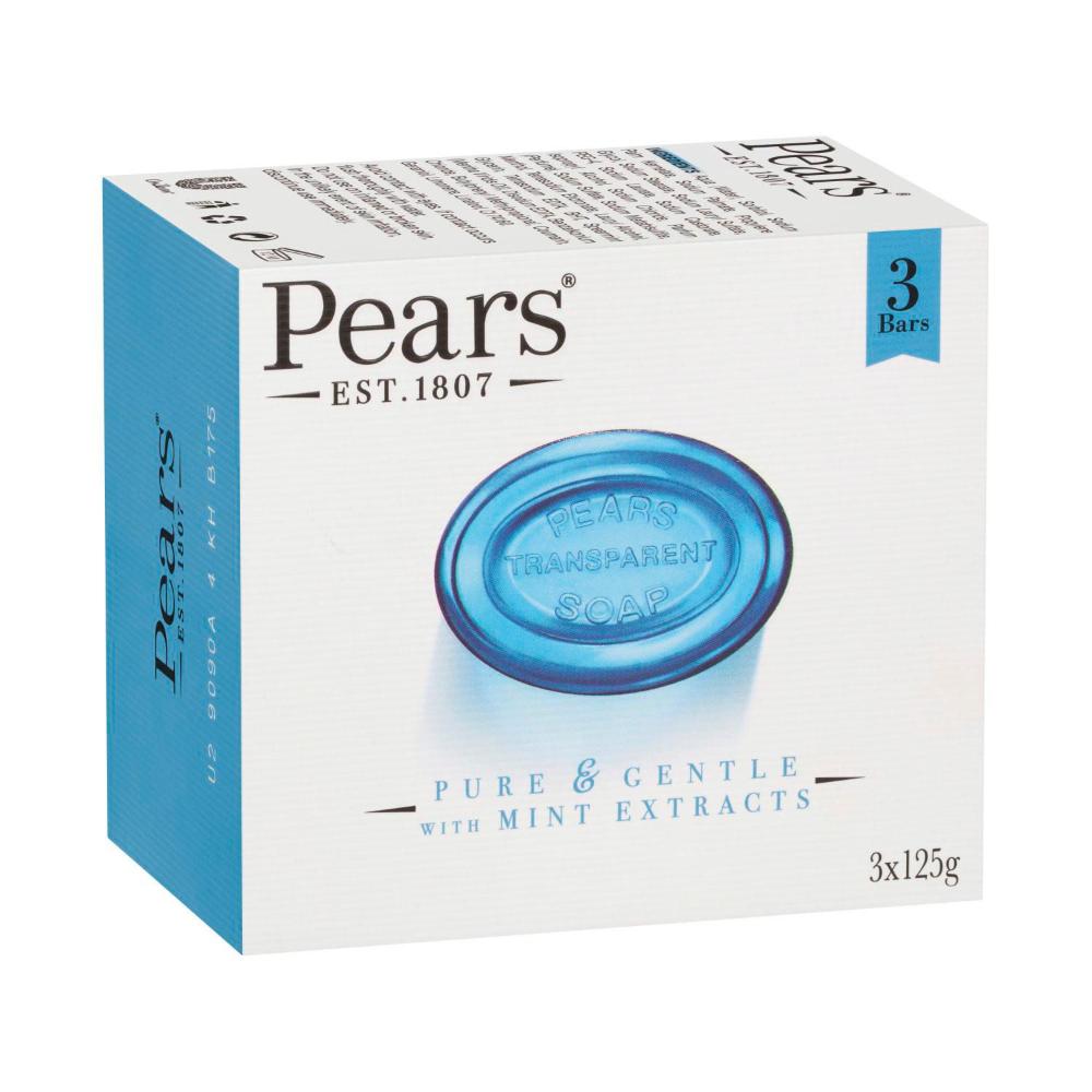 Pears Transparent Soap With Mint Extracts 3x125g - 375g