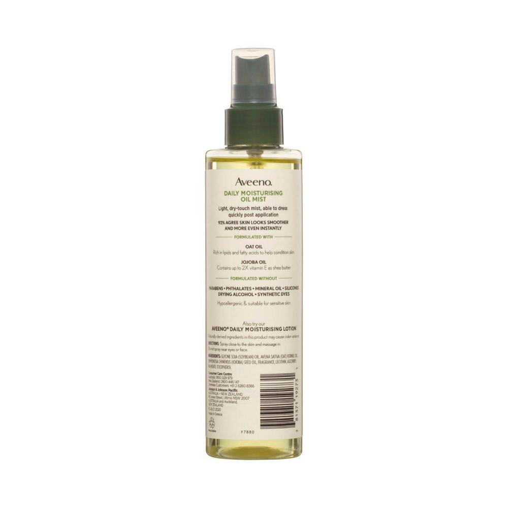 Aveeno Daily Moisturising Vitamin E Jojoba Oil Shea Butter Body Oil Mist Spray Dry Rough Sensitive Skin - 200mL