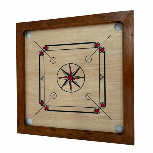 Jenjo Games Carrom Junior Carrom Board 155 Silver Indian Plywood