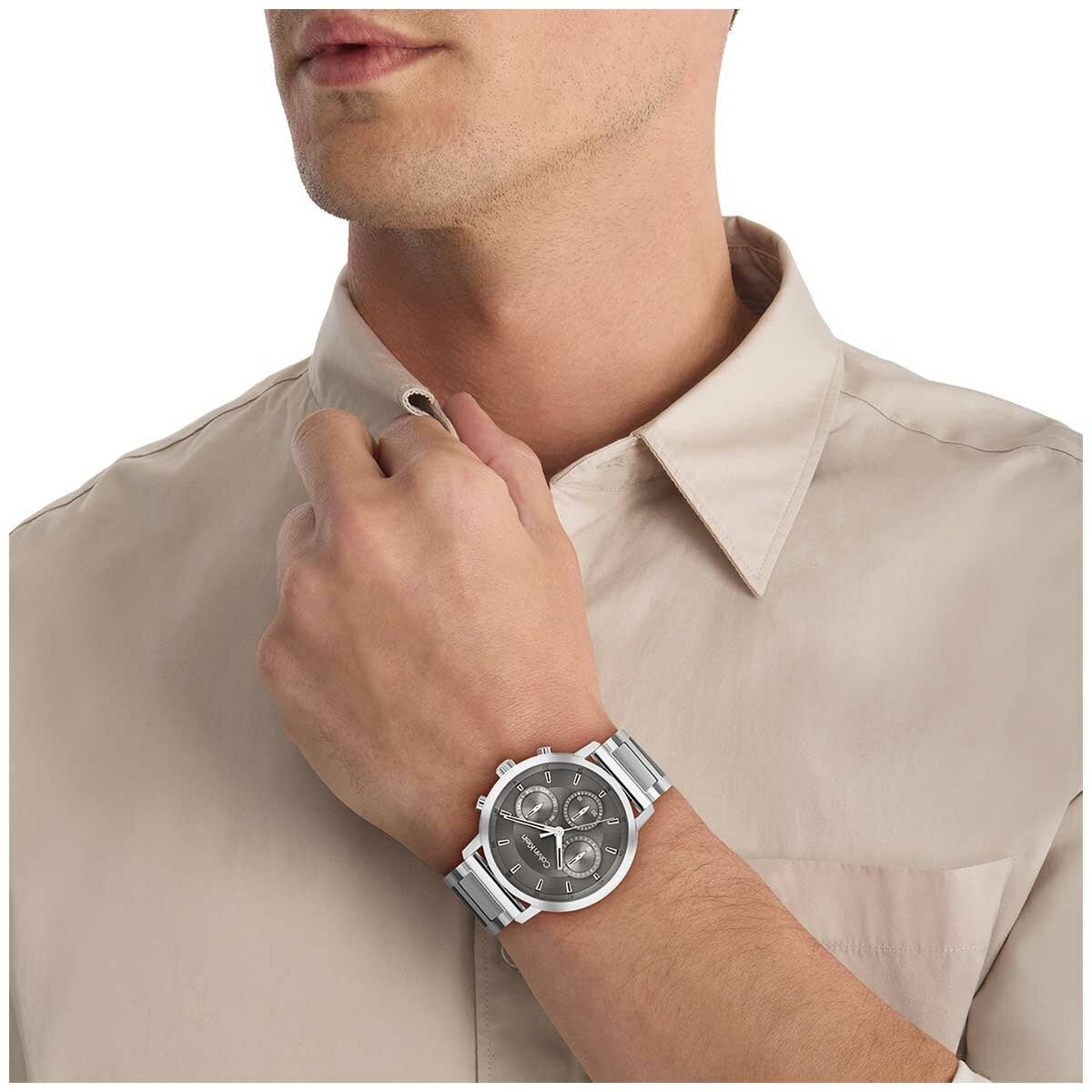 Calvin Klein Gauge Men's Watch 25200493 Grey Dial Quartz Stainless Steel