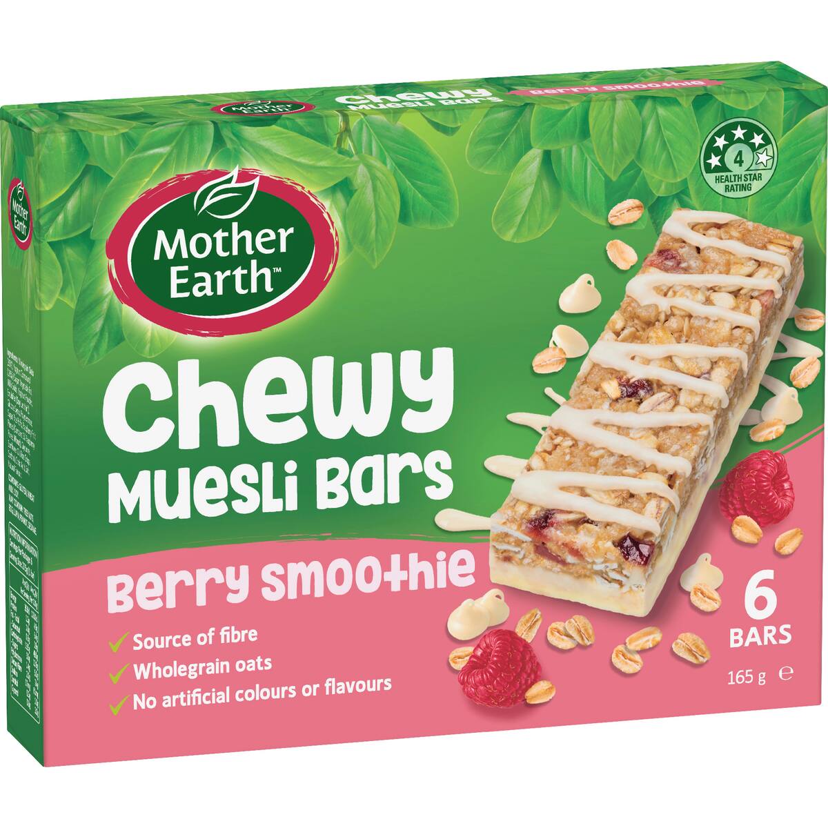 Mother Earth Chewy Muesli Bars Berry Smoothie 165g