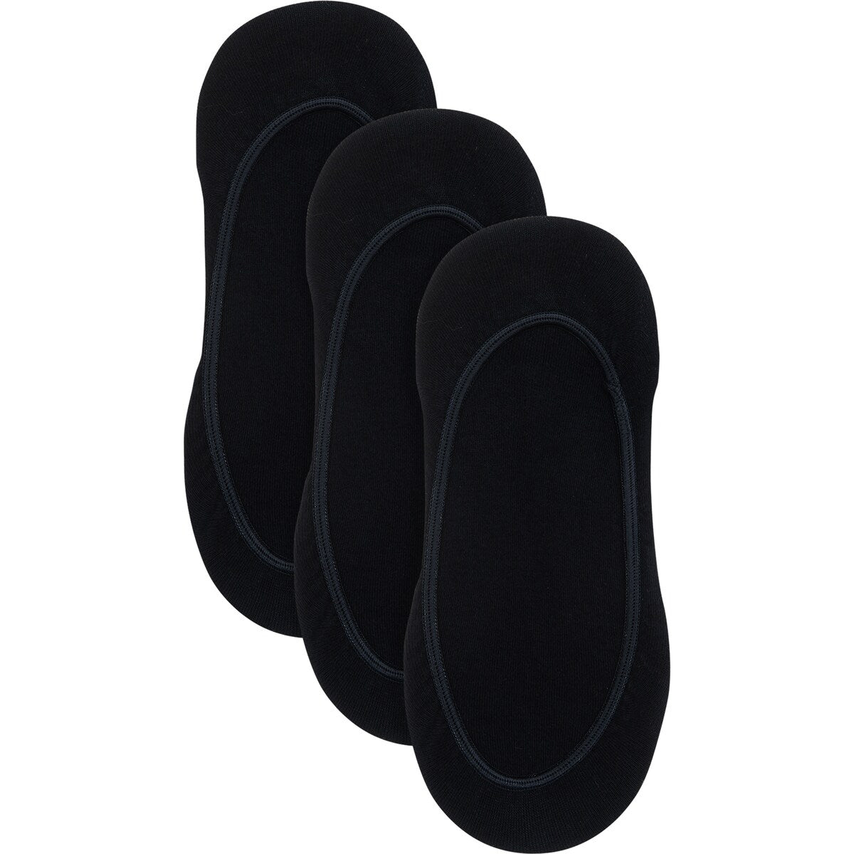 Underworks Ladies Invisible Footlets Black 5 - 8 3 Pack