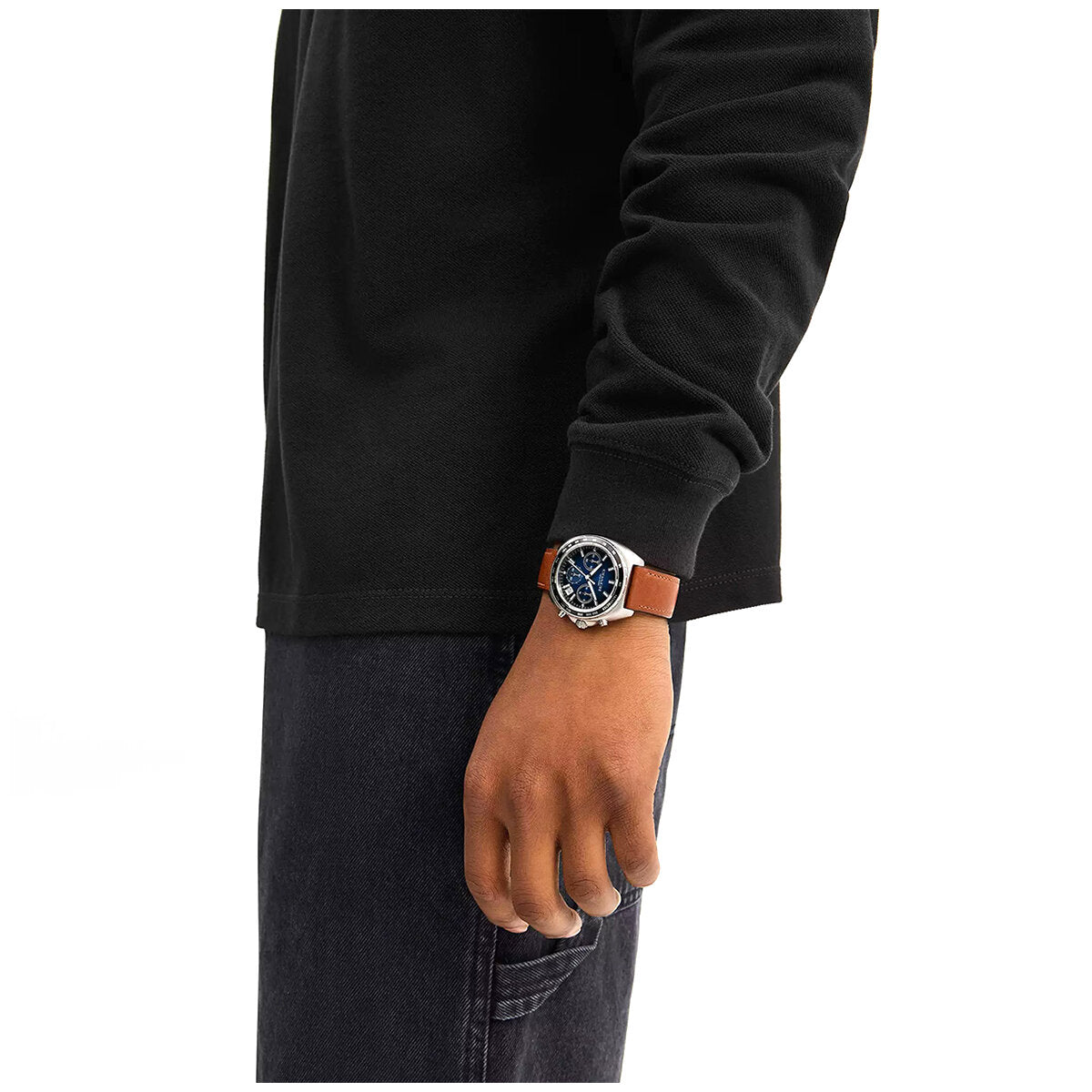 Coach Charter Sporty Men's Watch 14602741 Blue Dial Saddle Leather Quartz