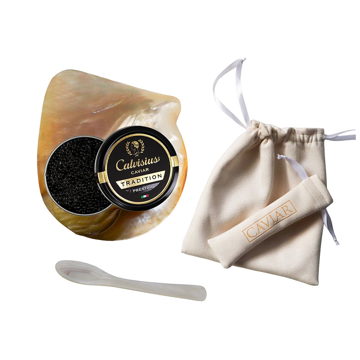 Calvisius Caviar for Two Hamper Tradition Mother of Pearl 50g