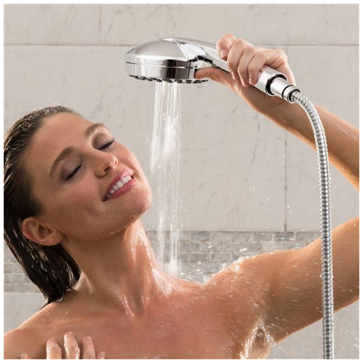 Waterpik Dual Powerpulse Handheld Shower Head 6-Spray Bliss Mist Hose 1.5m
