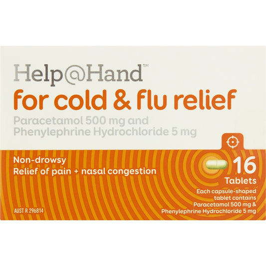 Help@hand For Cold & Flu Relief Tablets 16 Pack