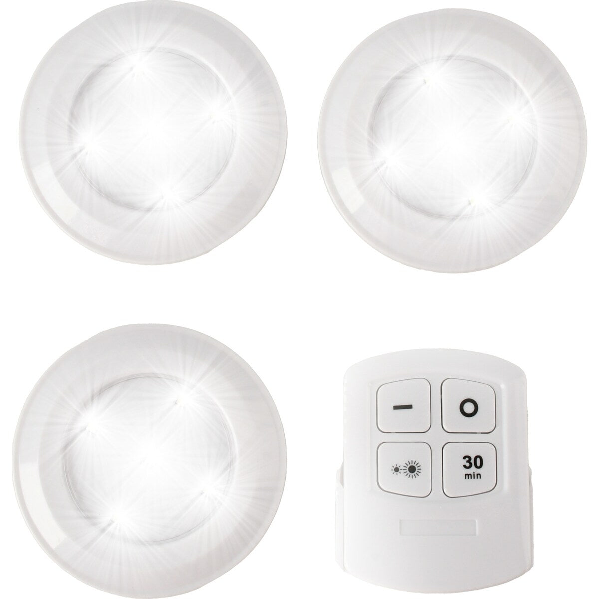 Crest Night Light Set Remote Control Cool White 3 pack