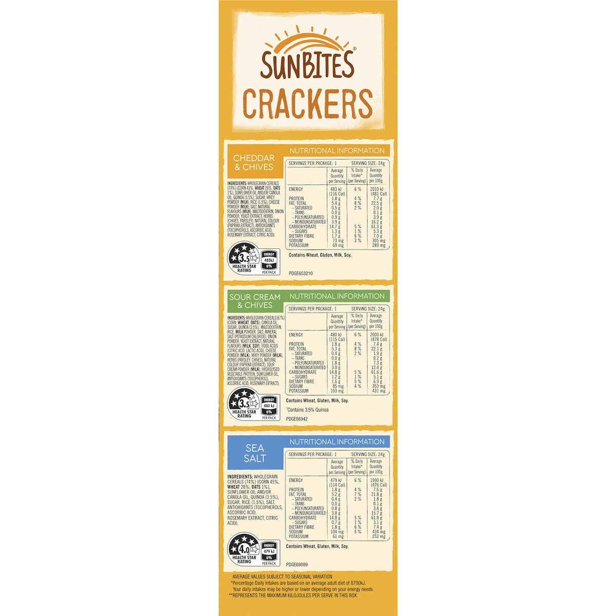 Sunbites Crackers Mix Variety 24g X 12 Pack